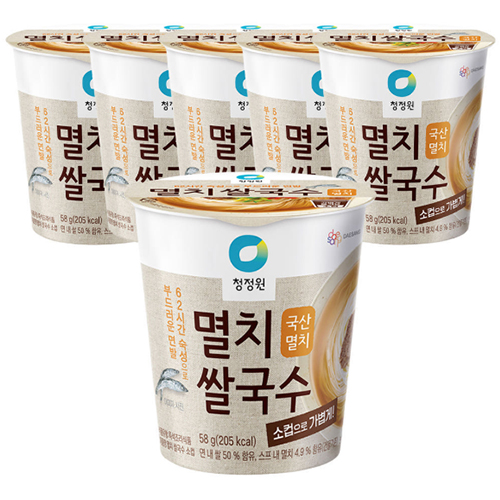청정원 멸치컵쌀국수소컵 58g(6번들)